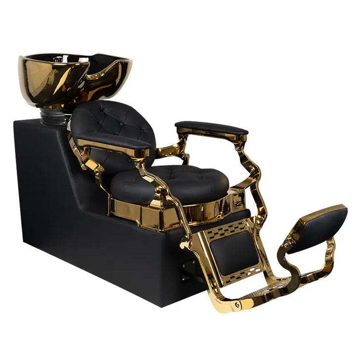 Gabbiano Barber-Waschanlage Claudius Gold Schwarz - Friseur-Waschbecken