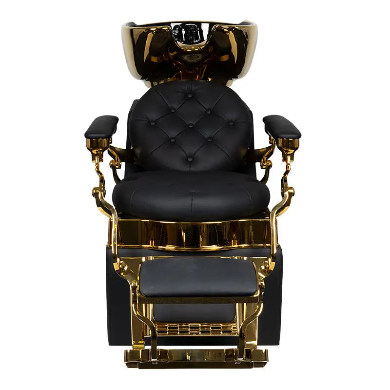 Gabbiano Barber-Waschanlage Claudius Gold Schwarz - Friseur-Waschbecken