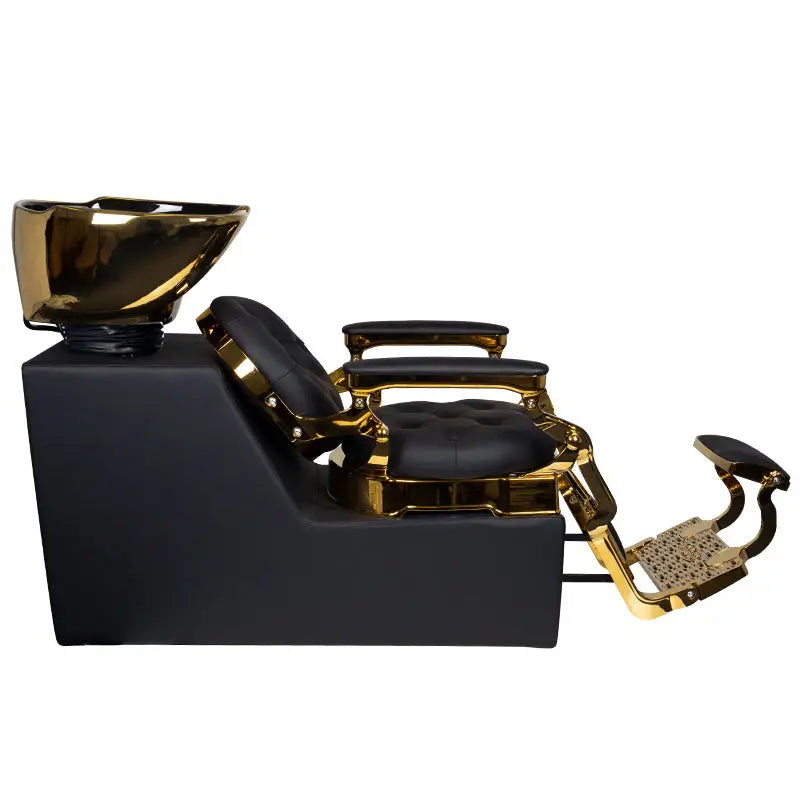 Gabbiano Barber-Waschanlage Claudius Gold Schwarz - Friseur-Waschbecken
