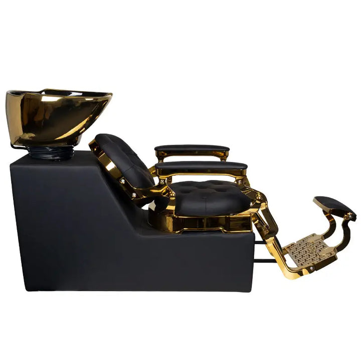 Gabbiano Barber-Waschanlage Claudius Gold Schwarz - Friseur-Waschbecken