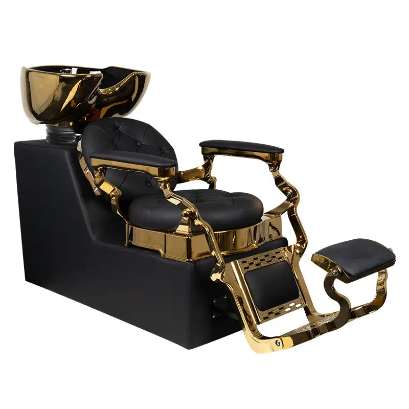 Gabbiano Barber-Waschanlage Claudius Gold Schwarz - Friseur-Waschbecken