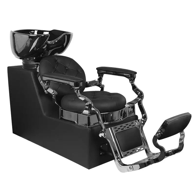 Gabbiano Barber-Waschanlage Claudius Silber Schwarz - Friseur-Waschbecken