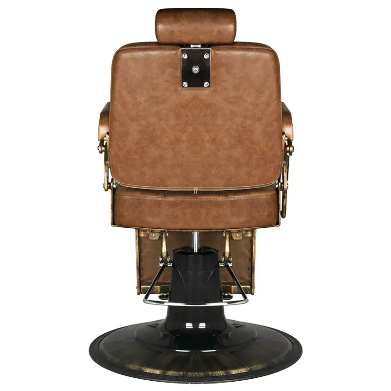 Brauner Leder-Barbersessel Gabbiano Barberstuhl Boss Old Leather für stilvollen Friseurbesuch