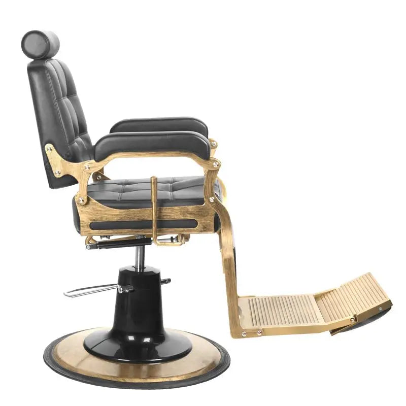 Black and gold barber chair Gabbiano Barberstuhl Boss Schwarz
