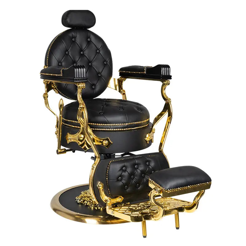 Gabbiano Barberstuhl Cesare Gold Schwarz - Barberstuhl