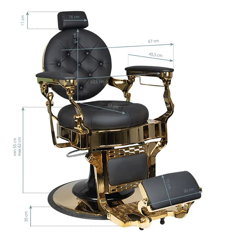 Gabbiano Barberstuhl Claudius Gold Schwarz - Barberstuhl