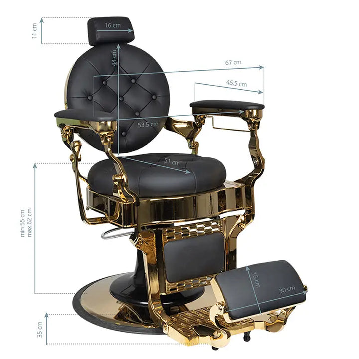 Gabbiano Barberstuhl Claudius Gold Schwarz - Barberstuhl