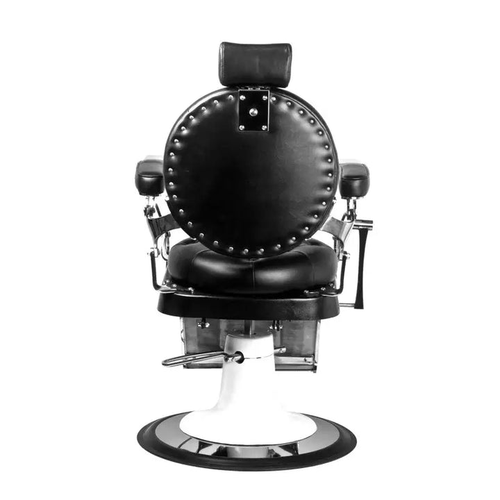 Schwarzer Leder Friseurstuhl Gabbiano Barberstuhl Imperator in modernem Design
