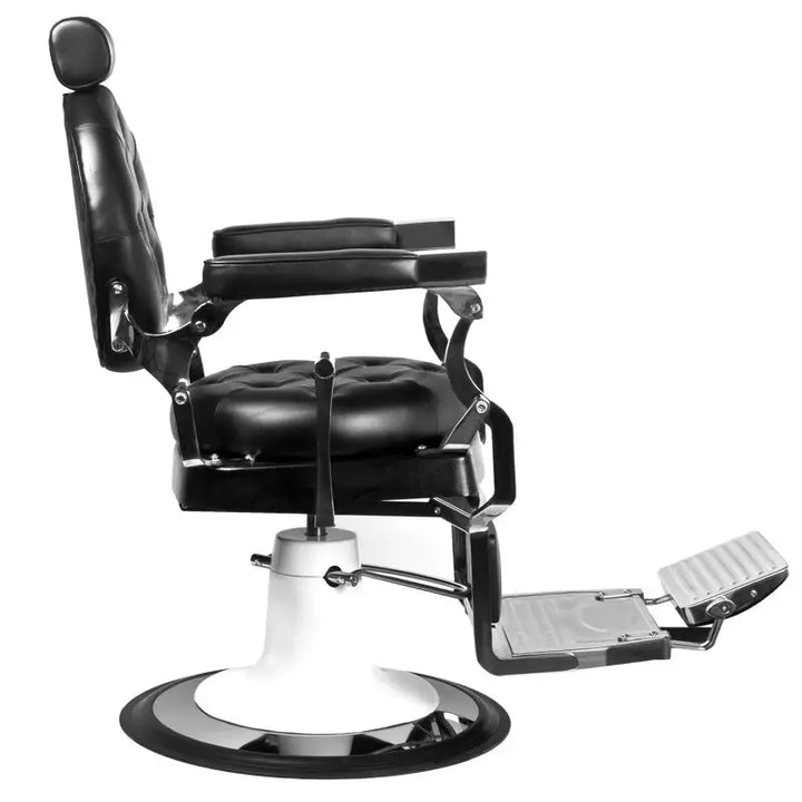 Schwarzer und weißer Barberstuhl Gabbiano Barberstuhl Imperator Schwarz