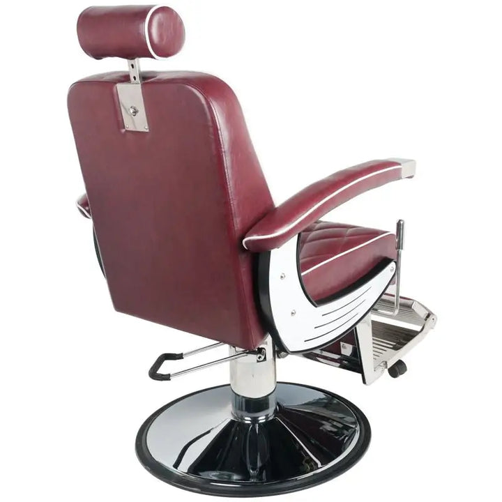 Maroon Barberstuhl Gabbiano Imperial Bordeauxrot für Barbersalons und Styling