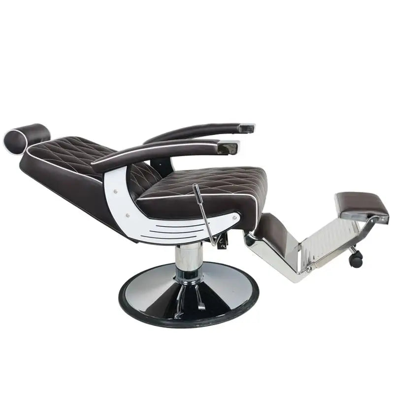 Braun und chrom Ledersessel Gabbiano Barberstuhl Imperial für Friseursalons