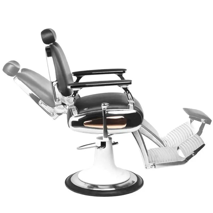 Reclining schwarzer und chrombarerstuhl Gabbiano Barberstuhl Moto Style Schwarz