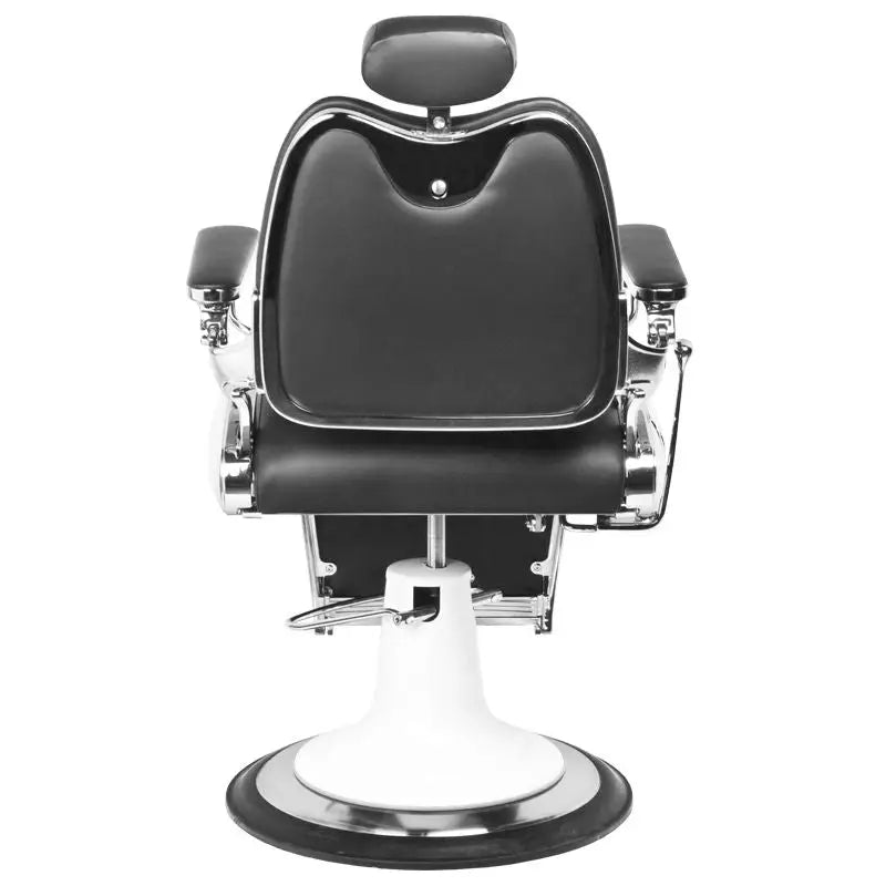 Schwarzer schwarzer und Chrom-Barberstuhl Gabbiano Moto Style für Friseursalon