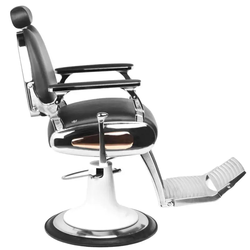 Schwarzer und Chrom Barberstuhl Gabbiano Moto Style im modernen Design