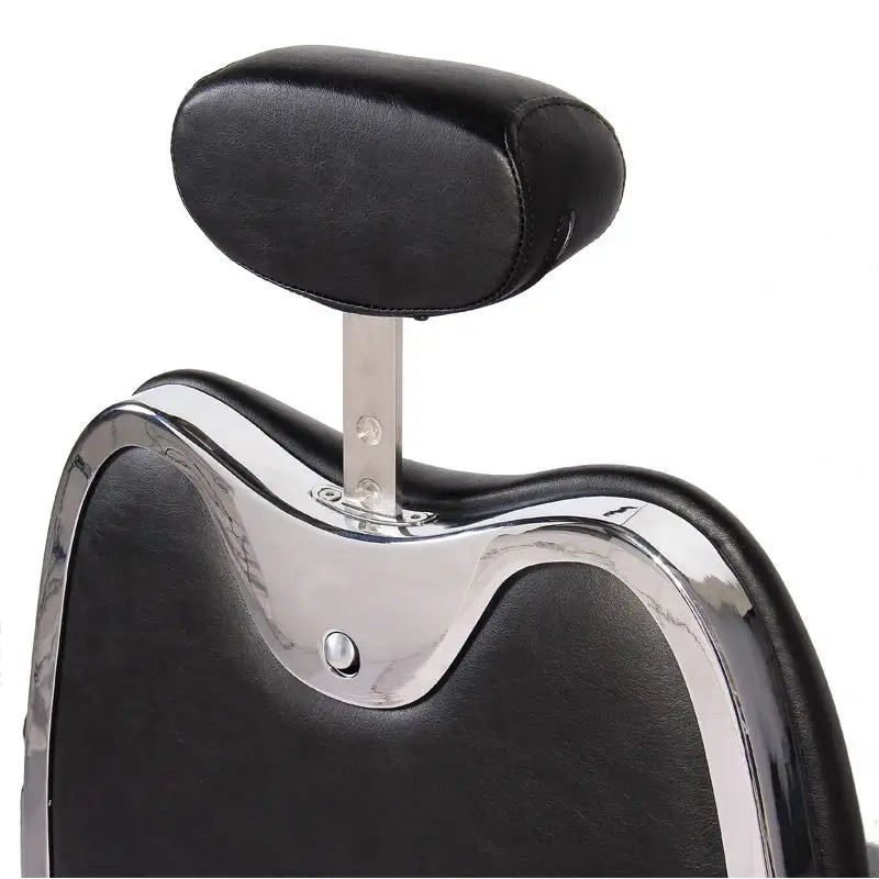 Schwarzer Leder-Haarschneidersessel Kopfstütze für Gabbiano Barberstuhl Moto Style