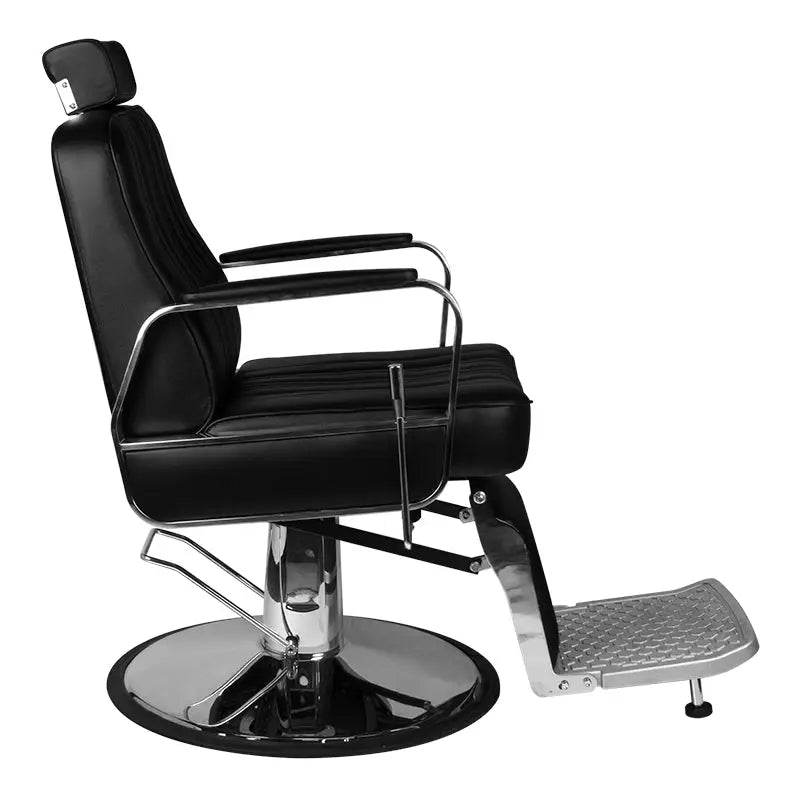 Schwarzer Gabbiano Barberstuhl Patrizio mit Chromakzenten
