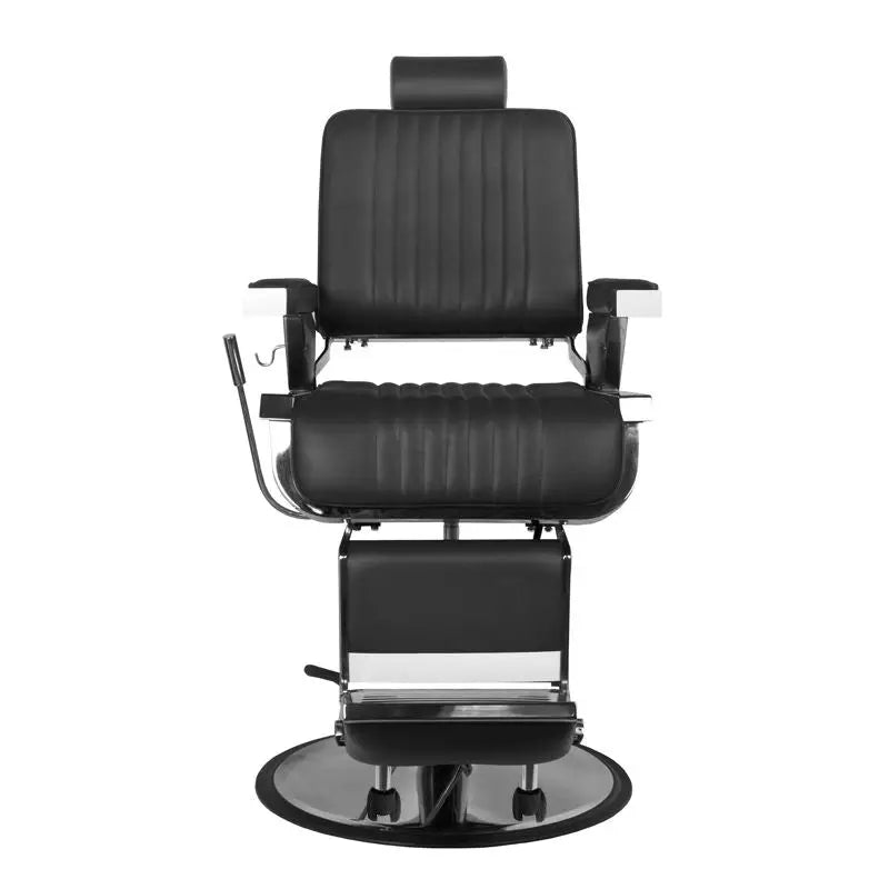 Schwarzer Gabbiano Barberstuhl Royal Schwarz Friseurstuhl für Barber und Friseure