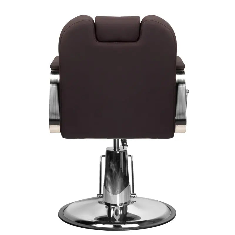 Braune Barberstuhl mit Chrome-Basis für den Gabbiano Barberstuhl Rufo Braun