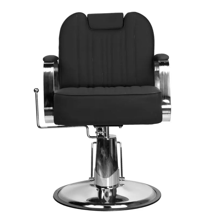 Schwarzer Gabbiano Barberstuhl Rufo mit Chromakzenten und bequemer Sitzfläche