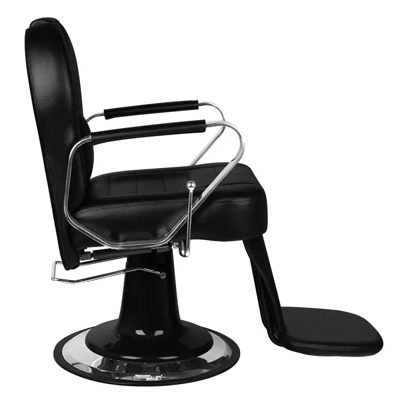 Schwarzer Gabbiano Barberstuhl Tiziano mit Fußstütze für Friseurbesuche