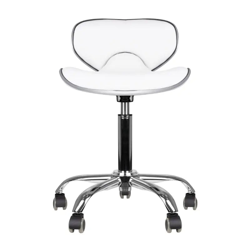 Weißer Sattel-Design Rollhocker für Friseure im Produkt Gabbiano Friseurhocker Q-4599