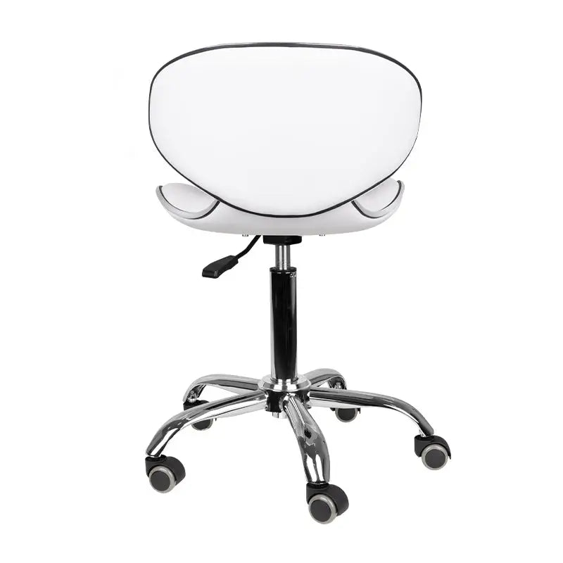 Weiße und schwarze verstellbare Drehstuhl Gabbiano Friseurhocker Q-4599 Weiss