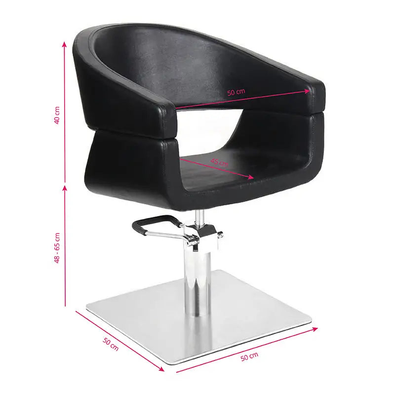 Schwarzer Friseurstuhl Gabbiano 044 mit quadratischer Basis