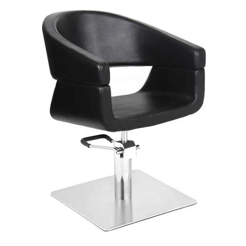 Schwarzer Friseurstuhl Gabbiano 044 mit quadratischer Basis für Salon</assistant