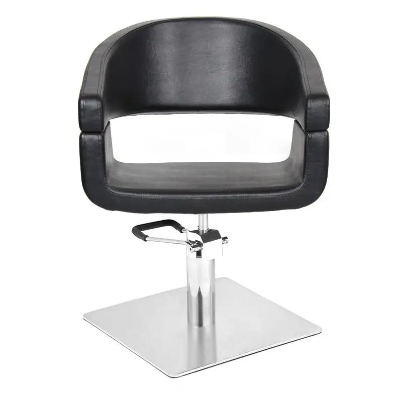 Schwarzer Friseurstuhl Gabbiano 044 mit quadratischer Basis für Salonkomfort
