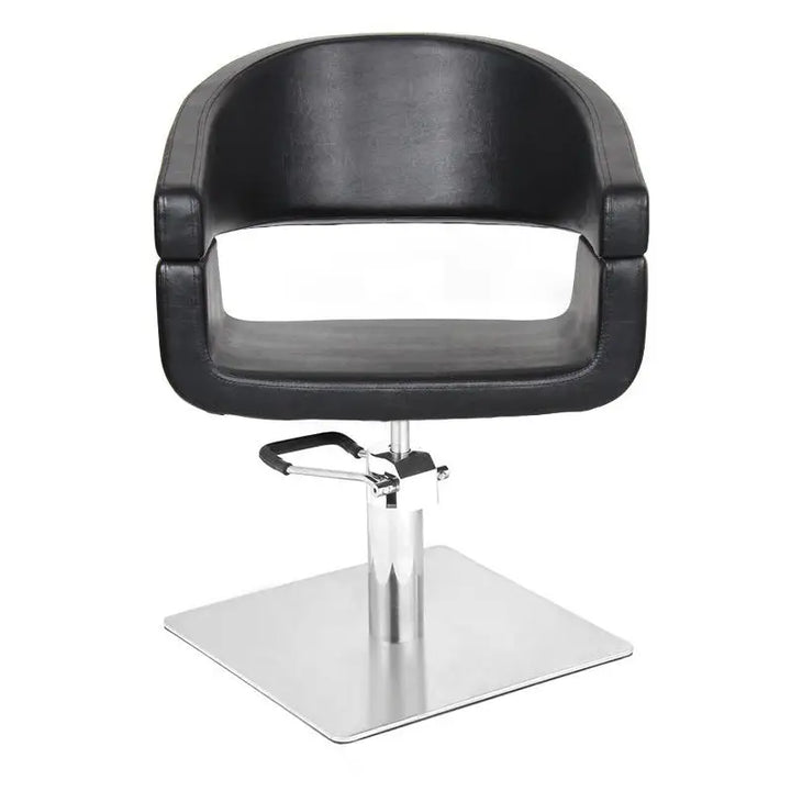Schwarzer Friseurstuhl Gabbiano 044 mit quadratischer Basis für Salonkomfort