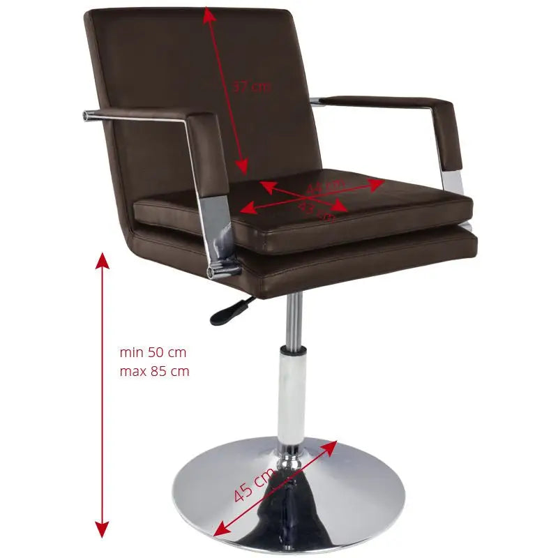 Brauner Lederdrehstuhl Gabbiano Friseurstuhl 049 Braun für Salonkomfort