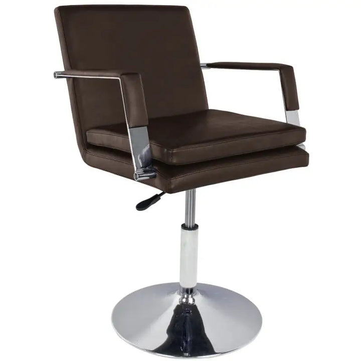 Brauner Lederdrehstuhl Gabbiano Friseurstuhl 049 Braun für salonkomfort
