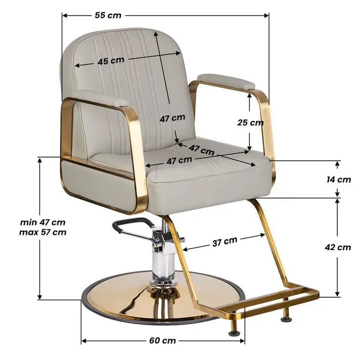 Gabbiano Friseurstuhl Acri Gold-Beige - Friseursessel