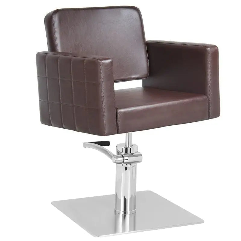 Brauner Ledersalonstuhl Gabbiano Friseurstuhl Ankara Braun für Friseursalons