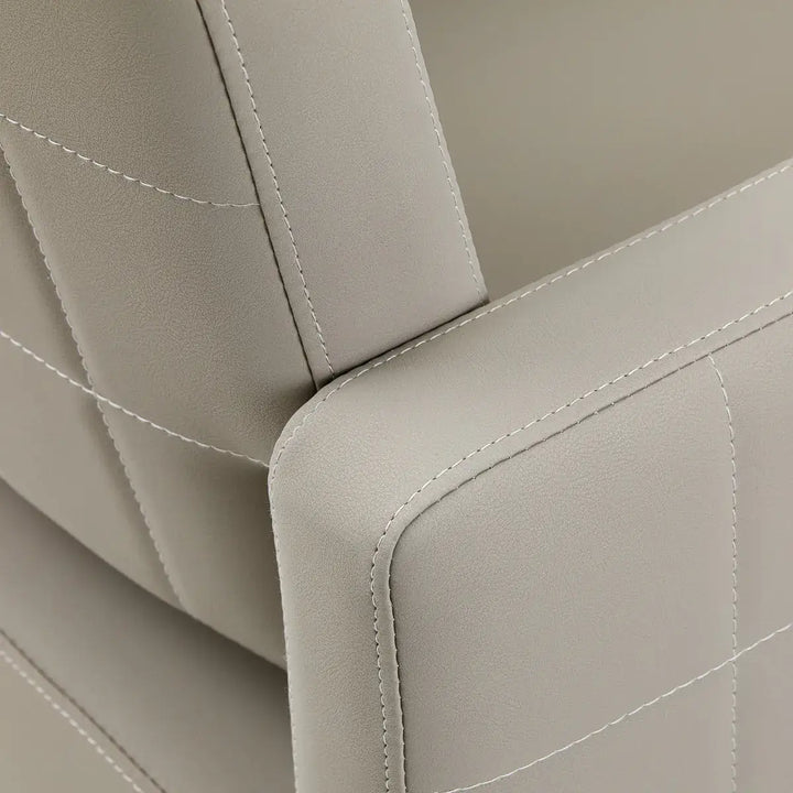 Graues Quilt-Leeramsessel Gabbiano Friseurstuhl Ankara Grau sitzend