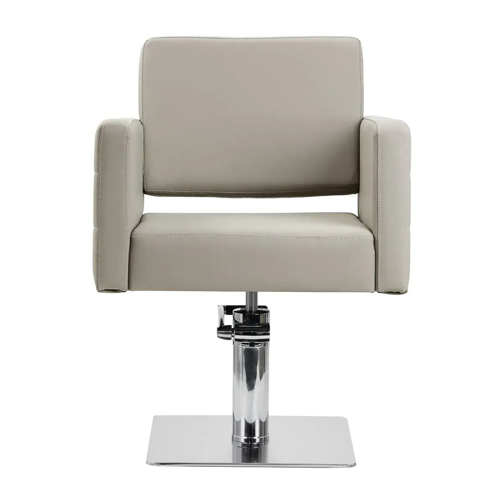 Grau Salonstuhl mit quadratischer Basis aus dem Gabbiano Friseurstuhl Ankara Grau Sortiment
