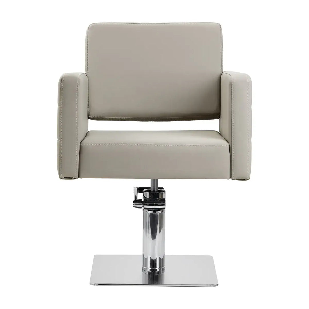 Grau Salonstuhl mit quadratischer Basis aus dem Gabbiano Friseurstuhl Ankara Grau Sortiment