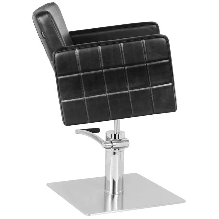 Schwarzer quadratischer Friseurstuhl Gabbiano Ankara für Salon Styling