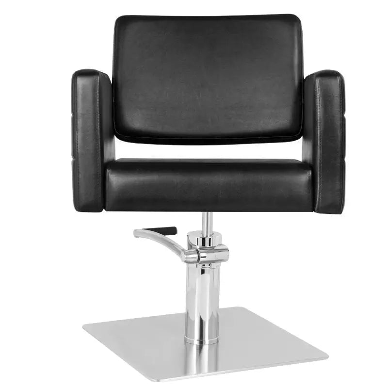 Schwarzer Friseurstuhl Gabbiano Ankara mit quadratischer Basis