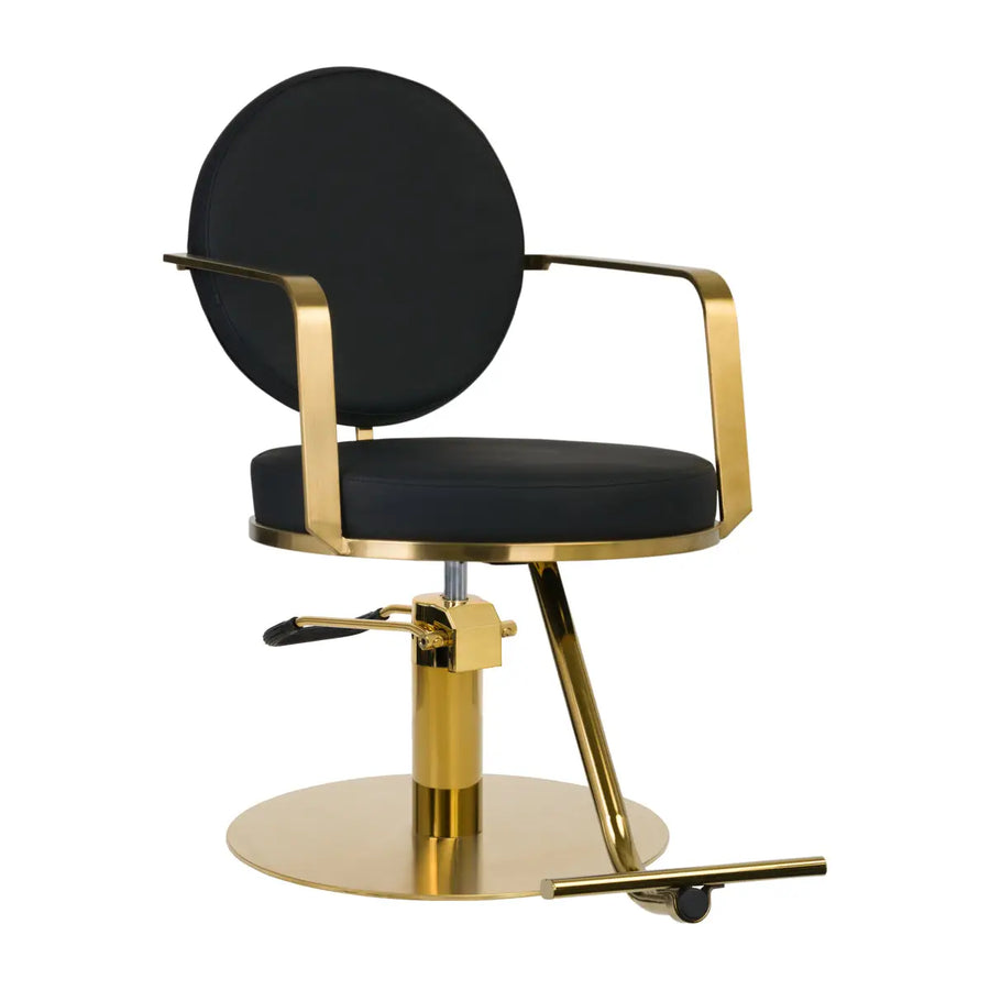Gabbiano Friseurstuhl Arras Gold Schwarz - Friseurstuhl