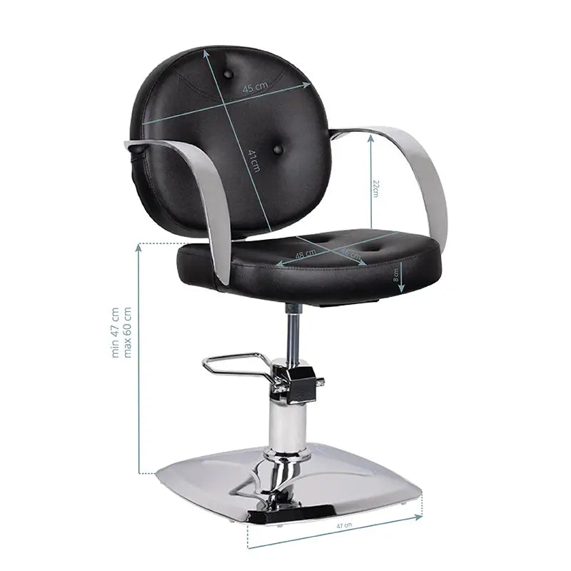 Gabbiano Friseurstuhl Asti Schwarz - Friseurstuhl
