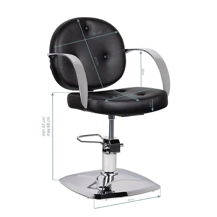 Gabbiano Friseurstuhl Asti Schwarz - Friseurstuhl