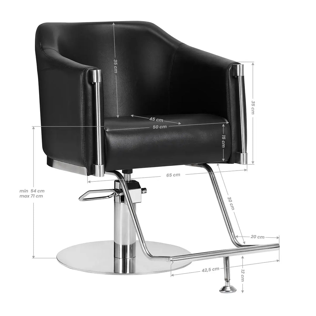 Gabbiano Friseurstuhl Burgos Schwarz - Friseurstuhl