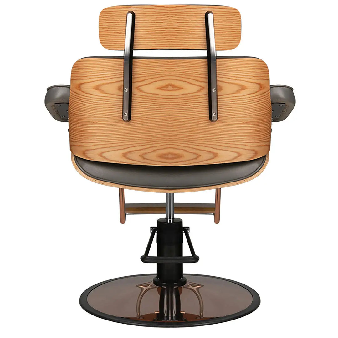 Wooden and leather Barberstuhl Gabbiano Friseurstuhl Florenz Grau