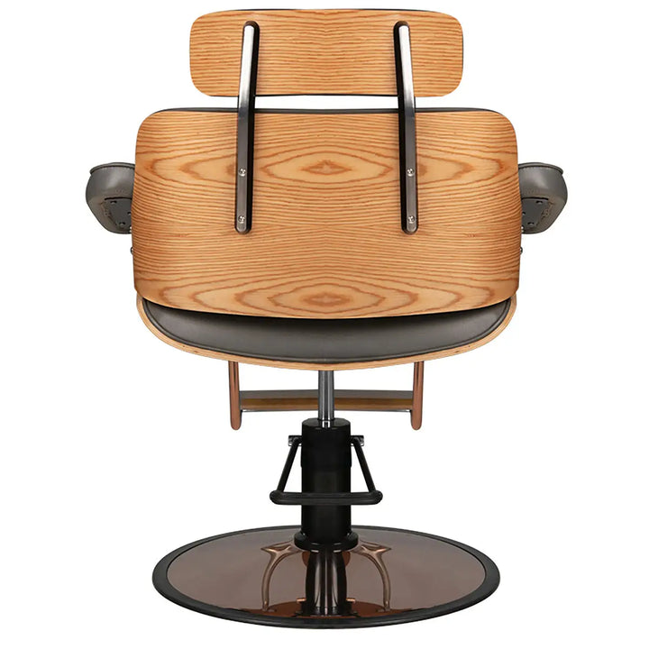 Wooden and leather Barberstuhl Gabbiano Friseurstuhl Florenz Grau