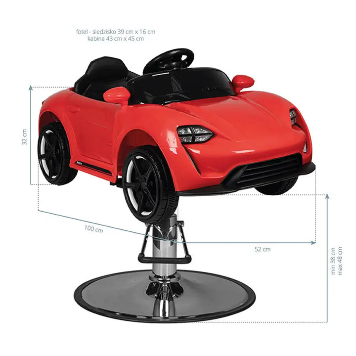 Gabbiano Friseurstuhl für Kinder Auto Porsche rot - Friseurstuhl für Kinder