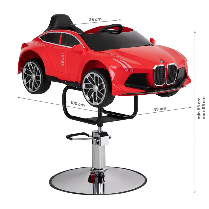 Gabbiano Friseurstuhl für Kinder BMW Auto Rot - Friseurstuhl für Kinder