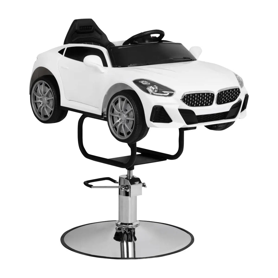 Gabbiano Friseurstuhl für Kinder BMW Auto Weiß - Friseurstuhl für Kinder