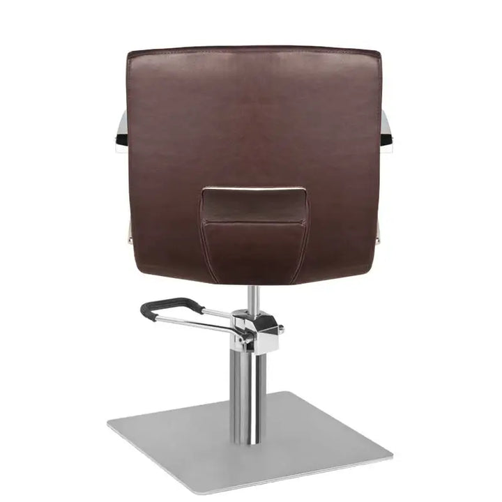Brauner Friseurstuhl Gabbiano G-3111 mit quadratischer Basis