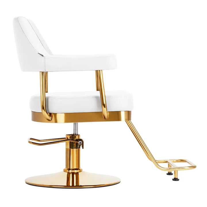 Gabbiano Friseurstuhl Granda gold weiß